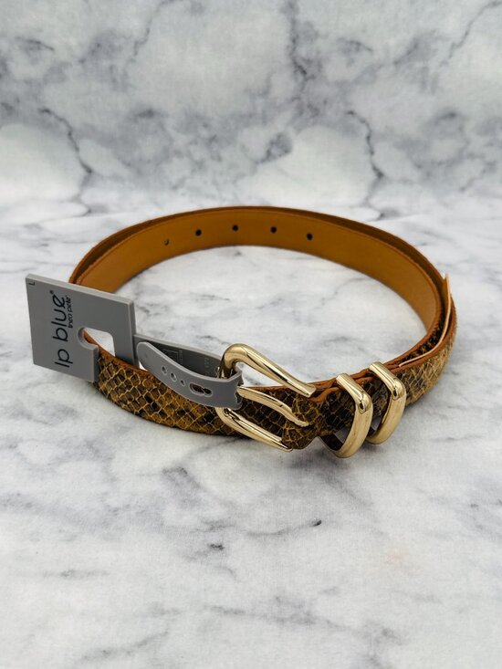 lp blue Accessories - LP Blue Snake Print Belt Caramel Animal Print Gold Buckle 1.5in Width,Size L,NEW